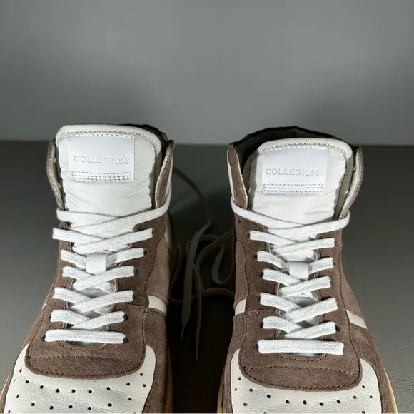 Collegium Pillar Destroyer High Top Suede Leather Sneakers
