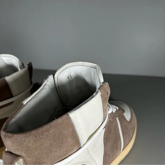 Collegium Pillar Destroyer High Top Suede Leather Sneakers