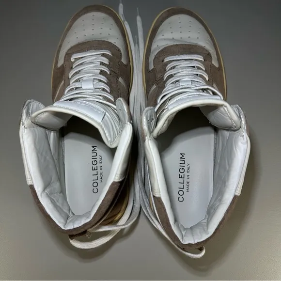Collegium Pillar Destroyer High Top Suede Leather Sneakers