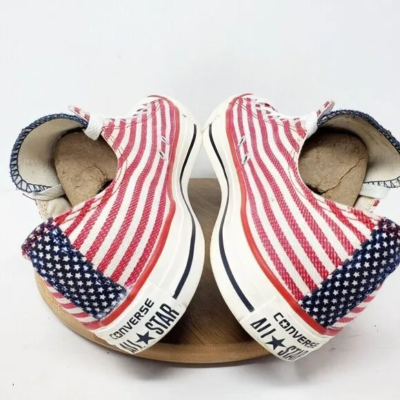 Converse American Flag Shoe Women 10.5 Red White Blue Patriotic July 4th Sneaker