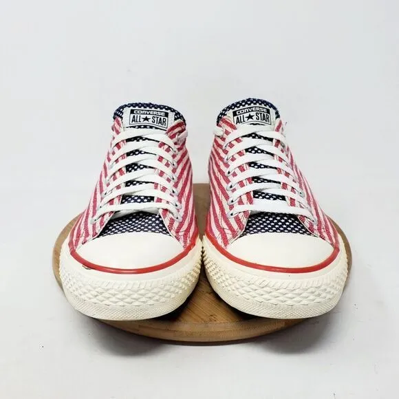 Converse American Flag Shoe Women 10.5 Red White Blue Patriotic July 4th Sneaker