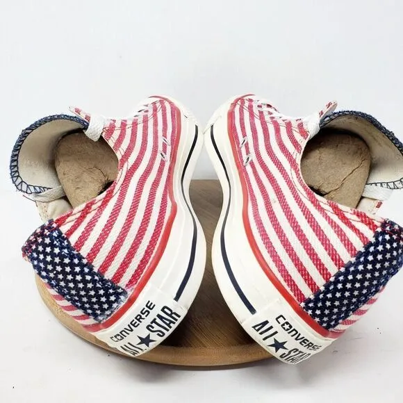 Converse American Flag Shoe Women 10.5 Red White Blue Patriotic July 4th Sneaker