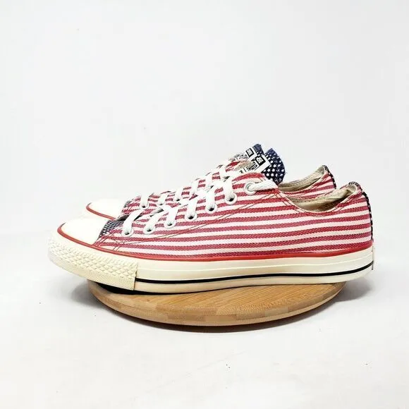 Converse American Flag Shoe Women 10.5 Red White Blue Patriotic July 4th Sneaker