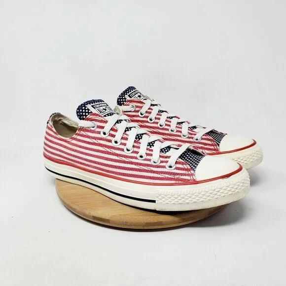 Converse American Flag Shoe Women 10.5 Red White Blue Patriotic July 4th Sneaker