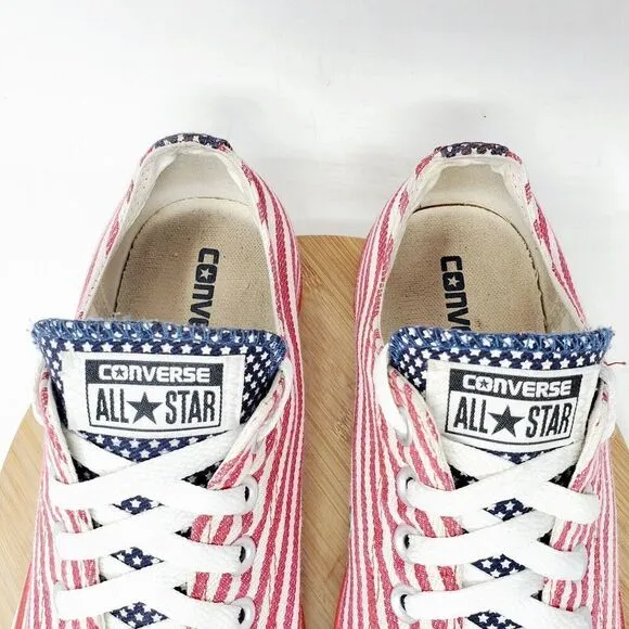 Converse American Flag Shoe Women 10.5 Red White Blue Patriotic July 4th Sneaker