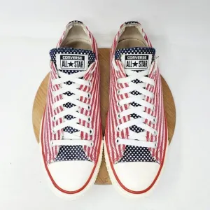 Converse American Flag Shoe Women 10.5 Red White Blue Patriotic July 4th Sneaker