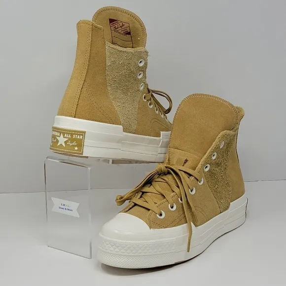 CONVERSE Chuck 70 Plus Suede Sneakers High Top Shoes Dunescape Mens Size 7.5 New