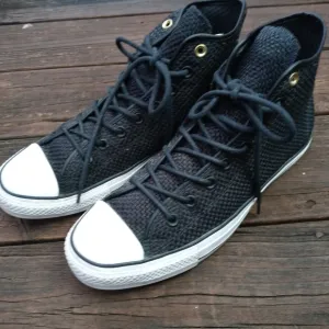 CONVERSE Chuck Taylor All Star Hi Top Shoes Woven Sneakers 151023C Black Unisex