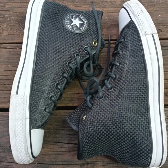 CONVERSE Chuck Taylor All Star Hi Top Shoes Woven Sneakers 151023C Black Unisex