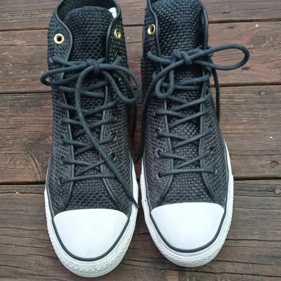 CONVERSE Chuck Taylor All Star Hi Top Shoes Woven Sneakers 151023C Black Unisex