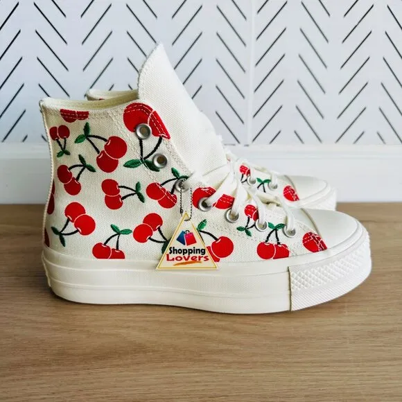 🍒Converse Chuck Taylor All Star Lift Platform Womens Shoes 8.5 Cherries A08096C