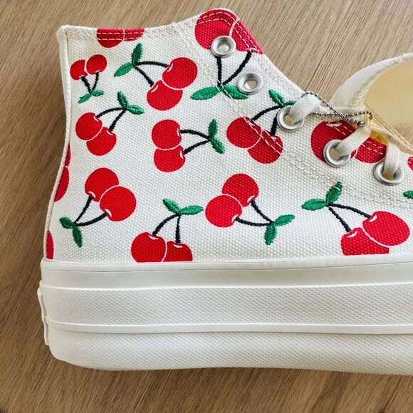 🍒Converse Chuck Taylor All Star Lift Platform Womens Shoes 8.5 Cherries A08096C