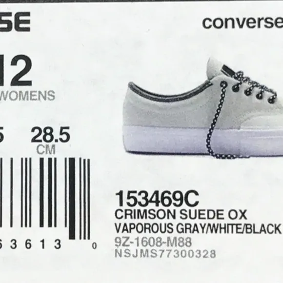 Converse Crimson Ox Vaporous Gray White Black Shoes