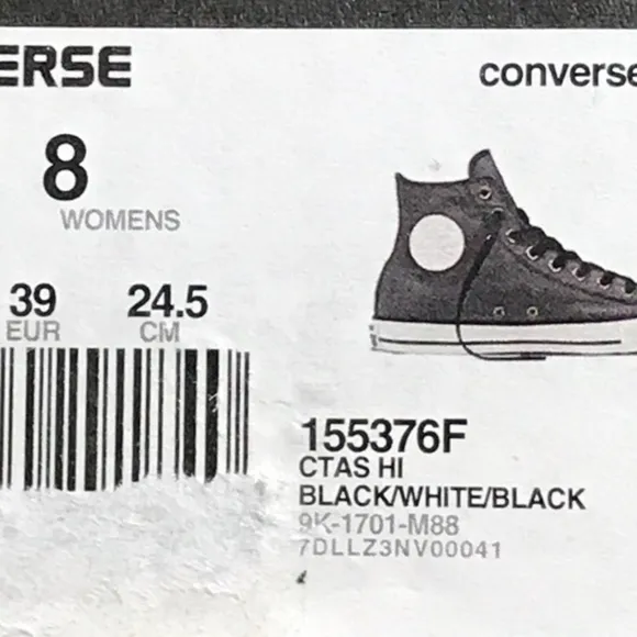 Converse CTAS Hi Black White Black Shoes