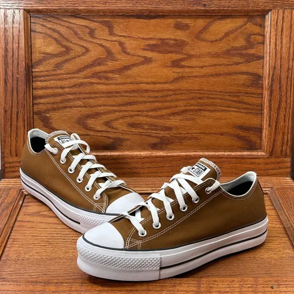 Converse CTAS Lift Ox Brindle Brown White Black Shoes