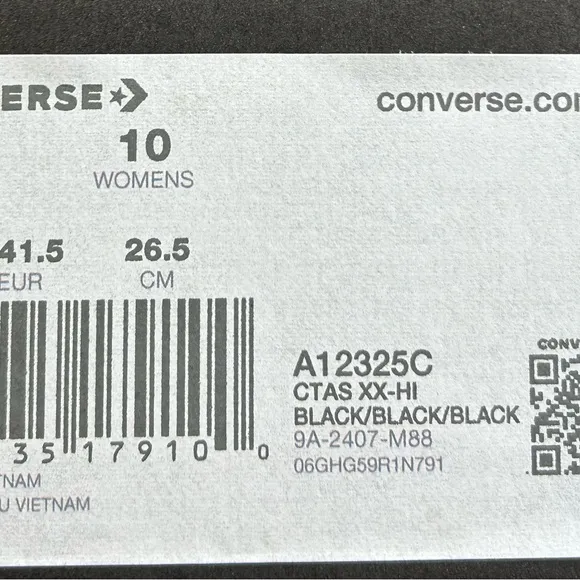 Converse CTAS XX-HI Black Shoes