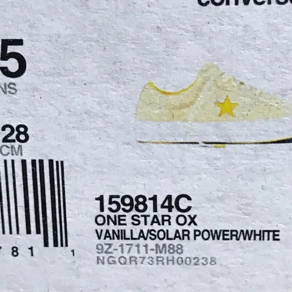 Converse One Star Ox Vanilla Solar Power White Shoes