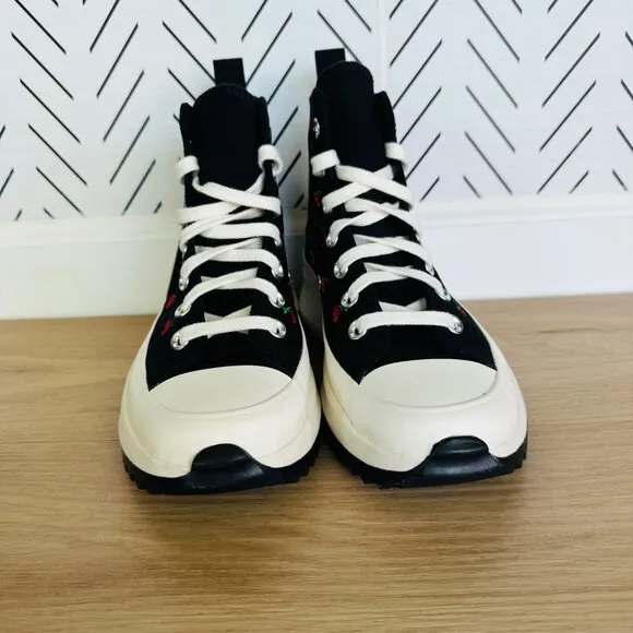🍒Converse Run Star Hike Cherries Women Shoes Size 6.5 Platform Hi Black A08113C