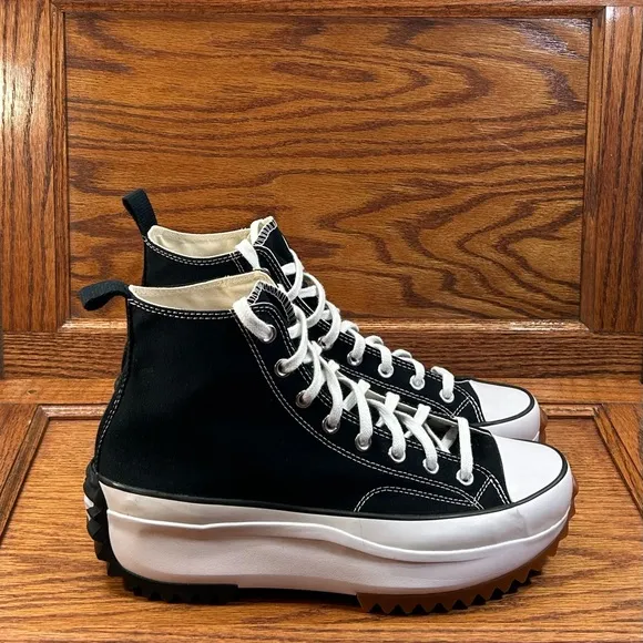 Converse Run Star Hike Hi Black White Gum Shoes