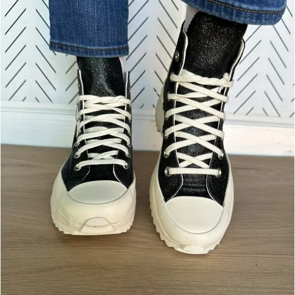 ⭐Converse Run Star Hike Platform Glitter 8.5 Women Shoes Sneakers Black A07947C