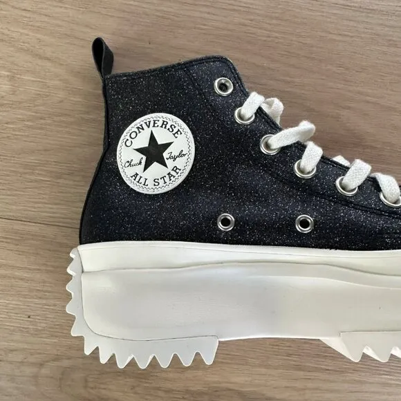 ⭐Converse Run Star Hike Platform Glitter 8.5 Women Shoes Sneakers Black A07947C