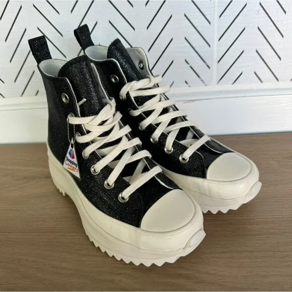 ⭐Converse Run Star Hike Platform Glitter 8.5 Women Shoes Sneakers Black A07947C