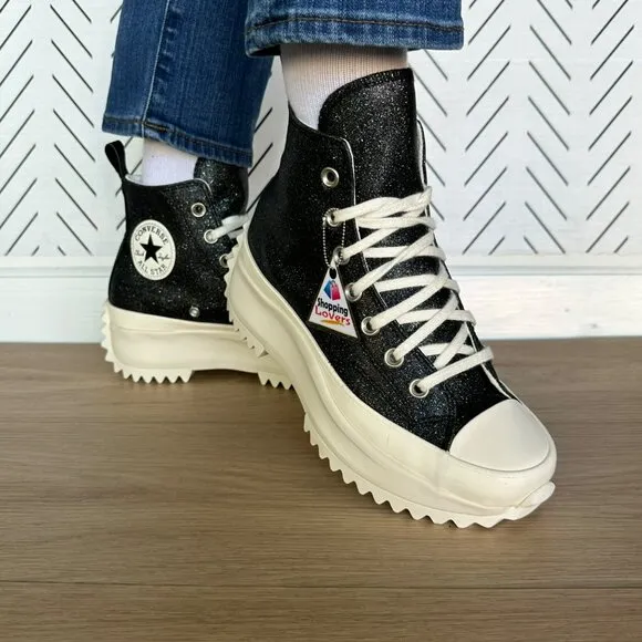 ⭐Converse Run Star Hike Platform Glitter 8.5 Women Shoes Sneakers Black A07947C