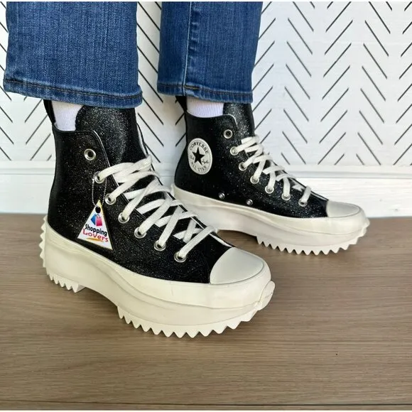 ⭐Converse Run Star Hike Platform Glitter 8.5 Women Shoes Sneakers Black A07947C