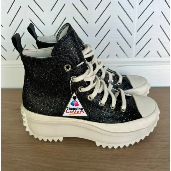 ⭐Converse Run Star Hike Platform Glitter 8.5 Women Shoes Sneakers Black A07947C
