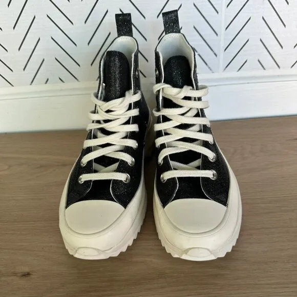 ⭐Converse Run Star Hike Platform Glitter 8.5 Women Shoes Sneakers Black A07947C
