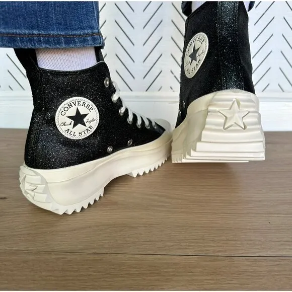⭐Converse Run Star Hike Platform Glitter 8.5 Women Shoes Sneakers Black A07947C