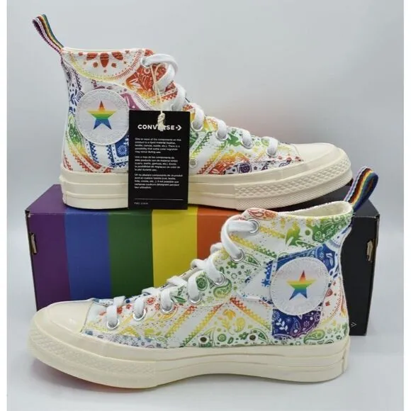 Converse Womens Size 7 Chuck 70 Hi Top Multicolored Unity Pride Sneakers Shoes