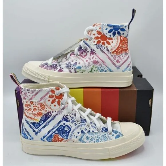 Converse Womens Size 7 Chuck 70 Hi Top Multicolored Unity Pride Sneakers Shoes