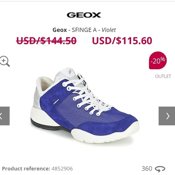 COPY - Geox D Sfinge A blue suede leather sneaker shoes 9 cy