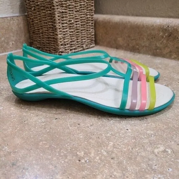Crocs Isabella Iconic Comfort Strappy Jelly Sandals Shoes 8