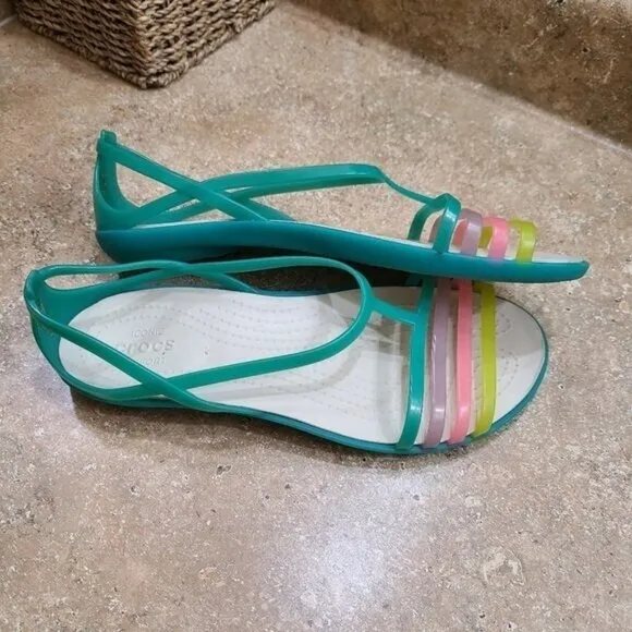 Crocs Isabella Iconic Comfort Strappy Jelly Sandals Shoes 8