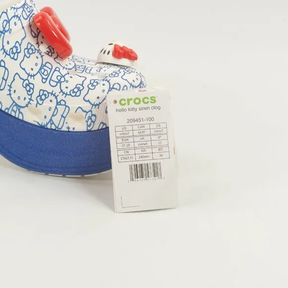 Crocs Siren Clog x Hello Kitty 50th Anniversary 209451-100 size 5 Men / 7 Women