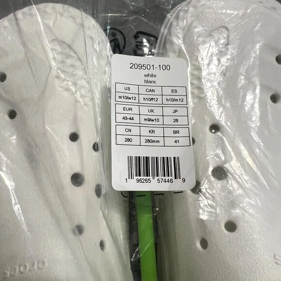 Crocs Unisex Off Grid Clog - White M 10 W 12 Streetwear Comfort Shoes