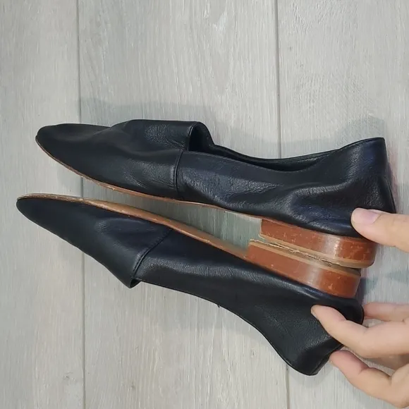 CUERO &amp; MOR Womens Luxury Soft Calfskin Leather Slip on Flats shoes sz 37 US 6