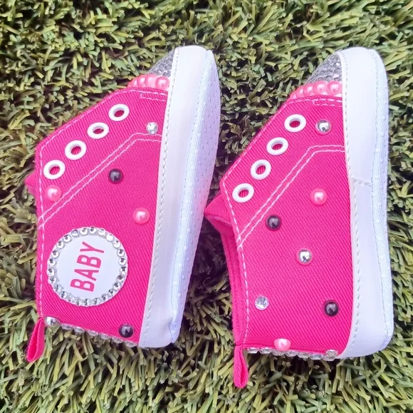Custom Character Hand Embellished Soft Sole Shoes (original laces incl.)