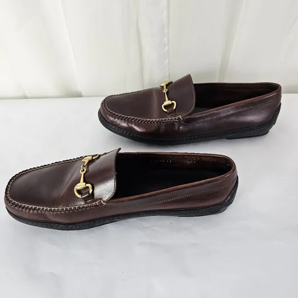 Daniel &amp; Company Men's Horsebit Loafers Rich Brown Gold Hardware Size 11