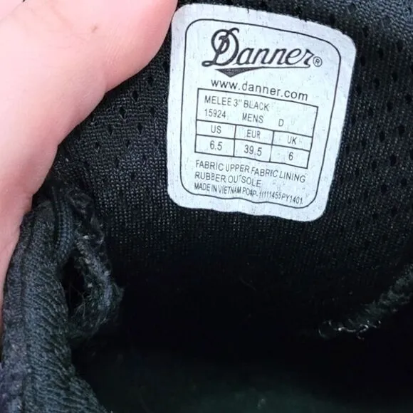 Danner Black Melee 3&quot; Lace Up Shoes