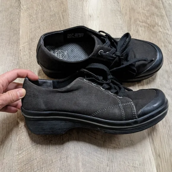 Dansko Black Vegan Leather Heeled Shoes Size 38