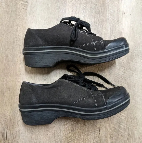 Dansko Black Vegan Leather Heeled Shoes Size 38