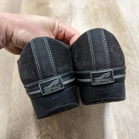 Dansko Black Vegan Leather Heeled Shoes Size 38