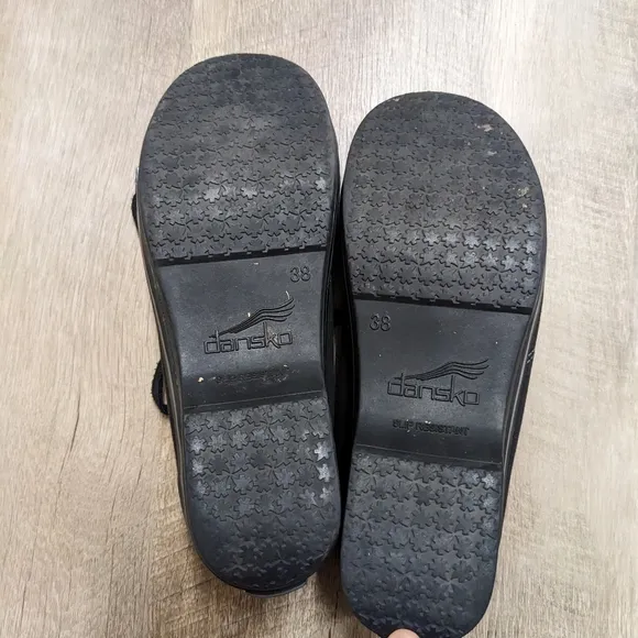 Dansko Black Vegan Leather Heeled Shoes Size 38