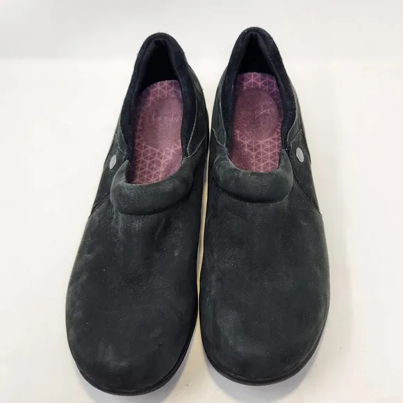 Dansko Celeste Black Nubuck Leather Clogs Loafers Women 42 US 11.5 Waterproof