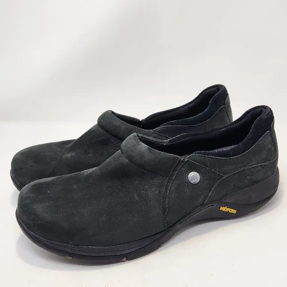 Dansko Celeste Black Nubuck Leather Clogs Loafers Women 42 US 11.5 Waterproof