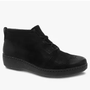 Dansko Ellen Black Burnished Suede Lace Up Comfort Shoes Size 38
