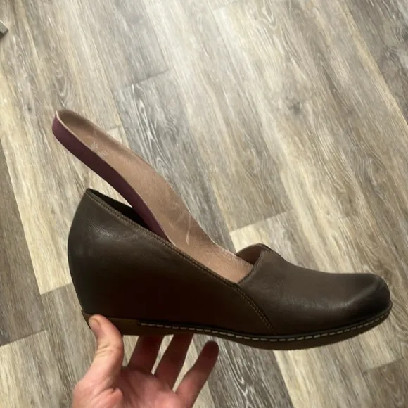 Dansko Liliana leather wedge slip on shoes size 38